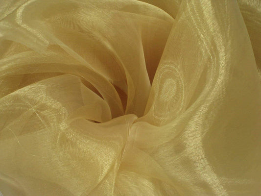 58/60" Wide Polyester Light Weight Sheer Mirror Organza Fabric (Gold 227, 1 Yard)