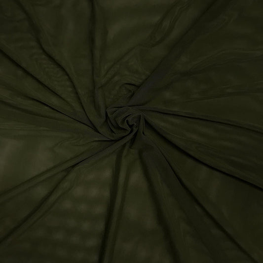 Solid Stretch Power Mesh Fabric Nylon Spandex (1 Yard, Olive)