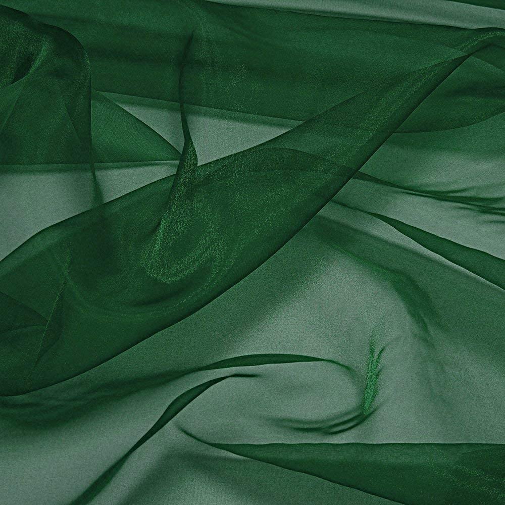 60" Wide Polyester Light Weight Crystal Organza Fabric (Hunter Green, 1 Yard)