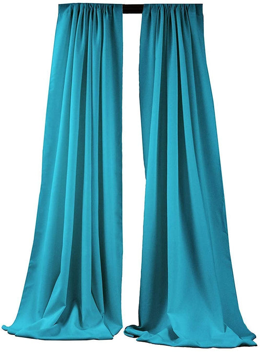 2 Panels 5 Feet Wide Polyester Seamless Backdrop Drape Curtain Panel - (Turquoise,