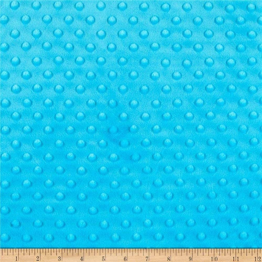Minky Dimple Dot Soft Cuddle Fabric (Turquoise, 1 Yard)
