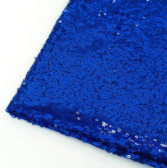 50" Wide Mini Glitz Disc Sequins Fabric (Royal Blue, 1 Yard)