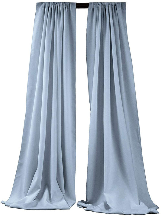 2 Panels 5 Feet Wide Polyester Seamless Backdrop Drape Curtain Panel - (Light Blue,