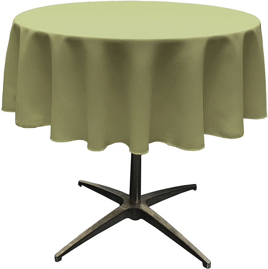 Polyester Poplin Washable Round Tablecloth, Stain and Wrinkle Resistant Table Cover Sage