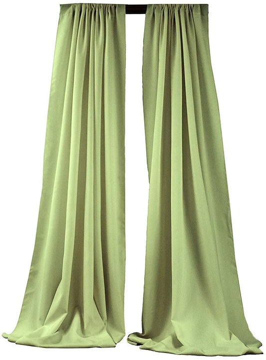 2 Panels 5 Feet Wide Polyester Seamless Backdrop Drape Curtain Panel - (Sage,