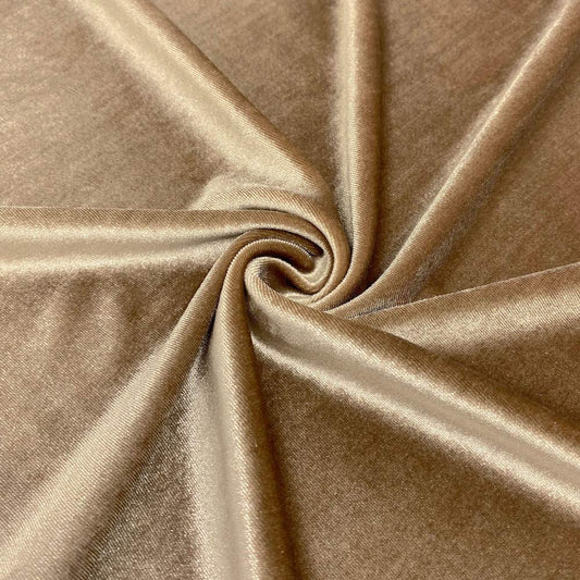 Spandex Stretch Velvet Fabric (Champagne, 1 Yard)