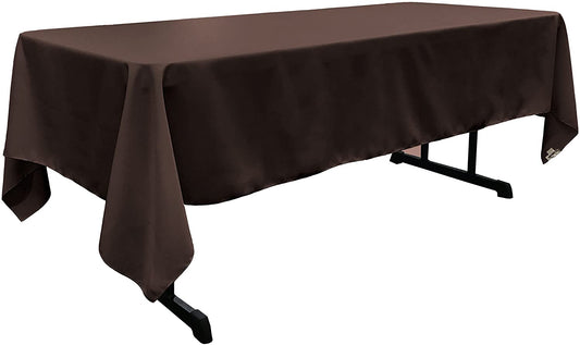 Polyester Poplin Washable Rectangular Tablecloth, Stain and Wrinkle Resistant Table Cover Fabric Table Cloth for Dinning, Kitchen, Party, Brown