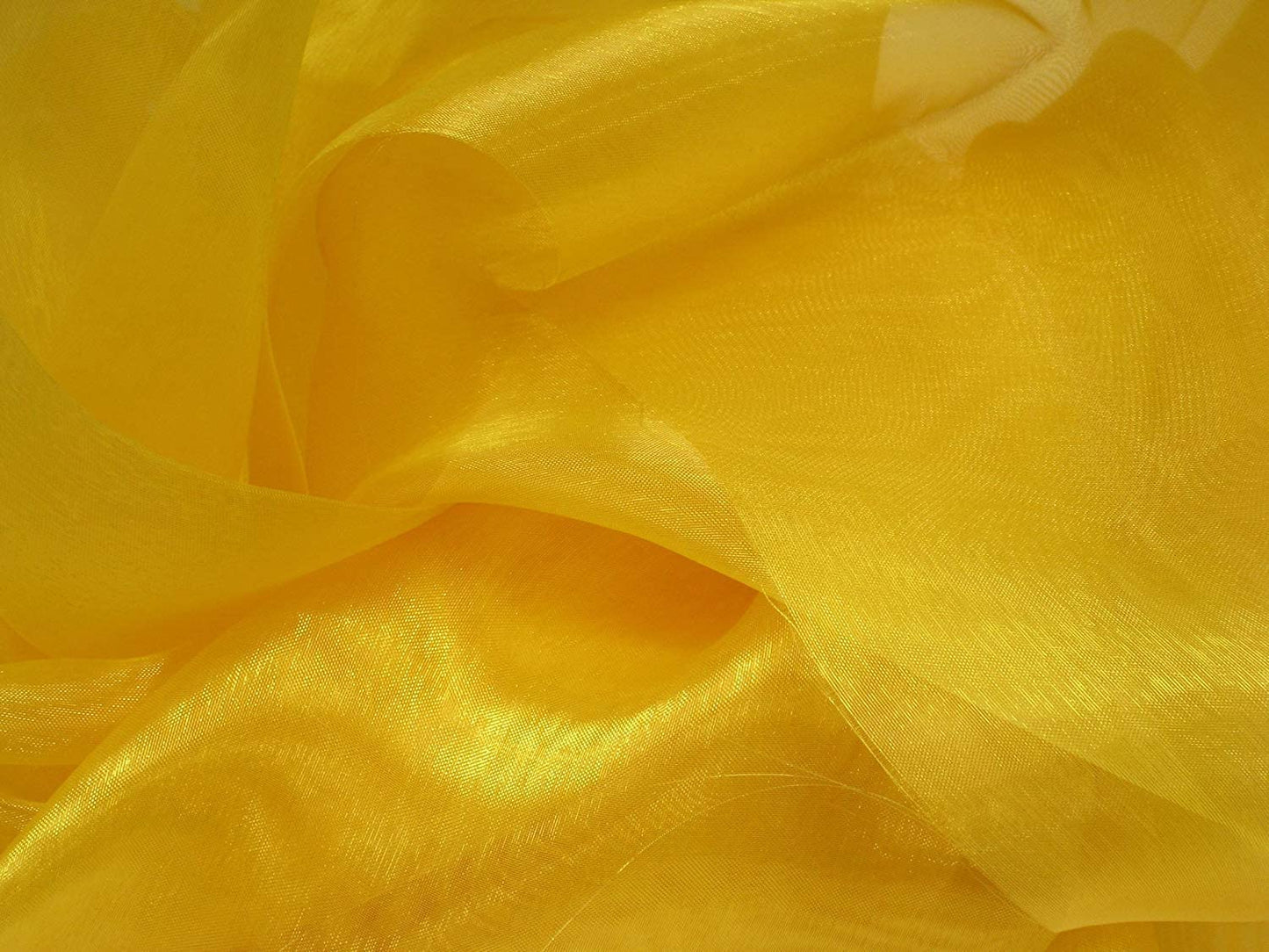 58/60" Wide Polyester Light Weight Sheer Mirror Organza Fabric (Mustard 429, 1 Yard)