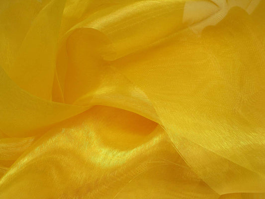58/60" Wide Polyester Light Weight Sheer Mirror Organza Fabric (Mustard 429, 1 Yard)