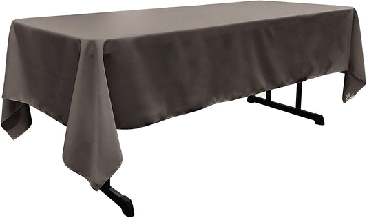 Polyester Poplin Washable Rectangular Tablecloth, Stain and Wrinkle Resistant Table Cover Fabric Table Cloth for Dinning, Kitchen, Party, Charcoal