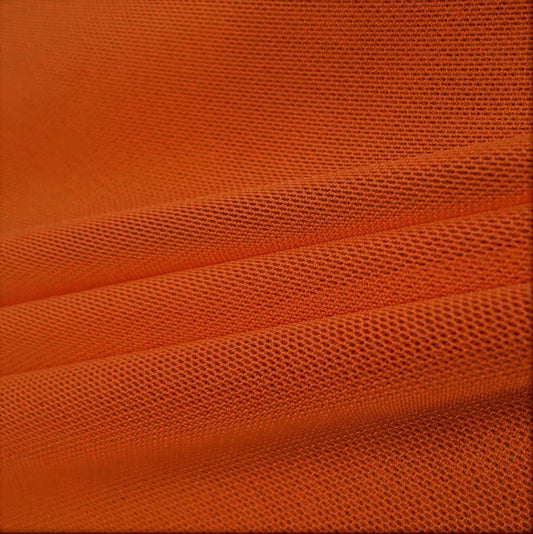 Solid Stretch Power Mesh Fabric Nylon Spandex (1 Yard, Rust)