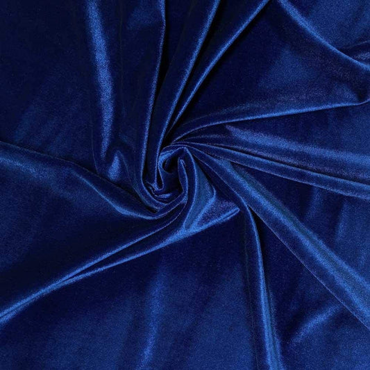 Spandex Stretch Velvet Fabric ( Royal Blue, 1 Yard)