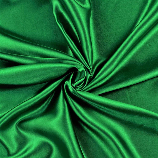 100% Polyester Soft Bridal Charmeuse Satin Fabric (Kelly Green # 34,