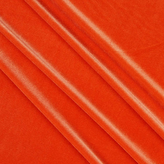 Spandex Stretch Velvet Fabric (Orange, 1 Yard)
