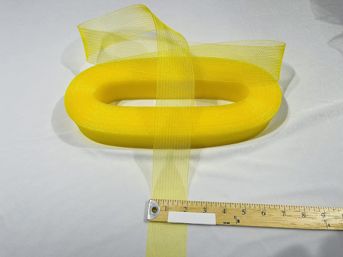 2" Wide Stiff Polyester Horsehair Braid for Polyester Boning Sewing Wedding Dress Dance Formal Dress Accessories (50 Yards, Yellow)