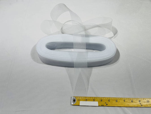 2" Wide Stiff Polyester Horsehair Braid for Polyester Boning Sewing Wedding Dress Dance Formal Dress Accessories (50 Yards, White)