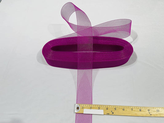 2" Wide Stiff Polyester Horsehair Braid for Polyester Boning Sewing Wedding Dress Dance Formal Dress Accessories (50 Yards, Magenta)