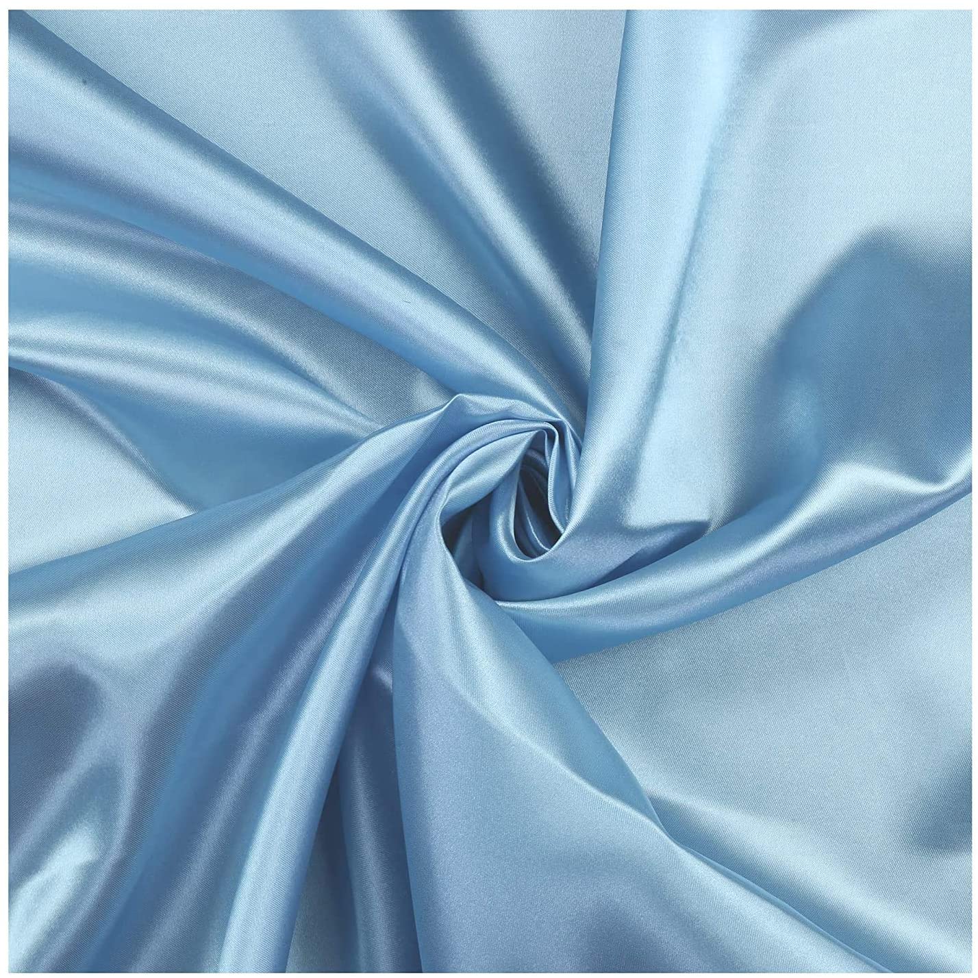 100% Polyester Soft Bridal Charmeuse Satin Fabric (Light Blue # 36,