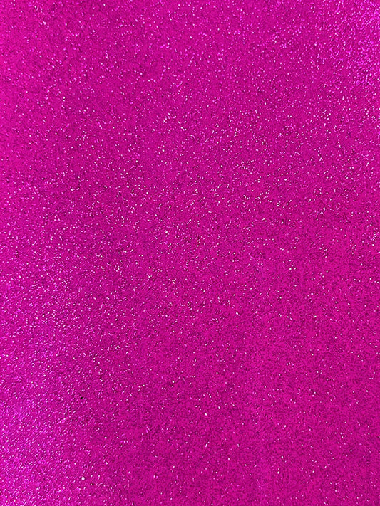 53/54" Wide Shiny Sparkle Glitter Vinyl, Faux Leather PVC-Upholstery Craft Fabric by The Yard (Fuchsia, 1 Yard)