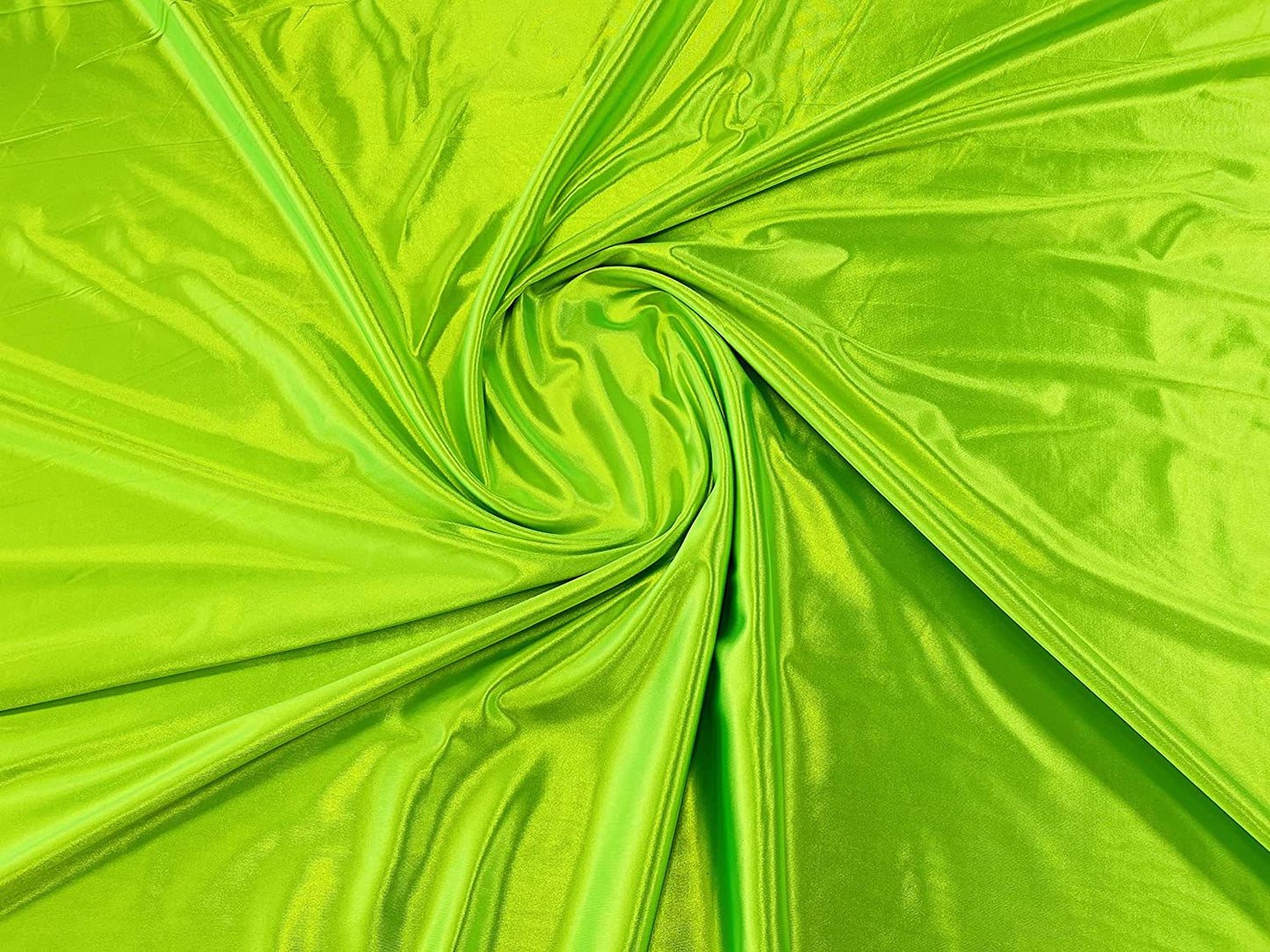 Deluxe Shiny Polyester Spandex Stretch Fabric (1 Yard, Neon Green)