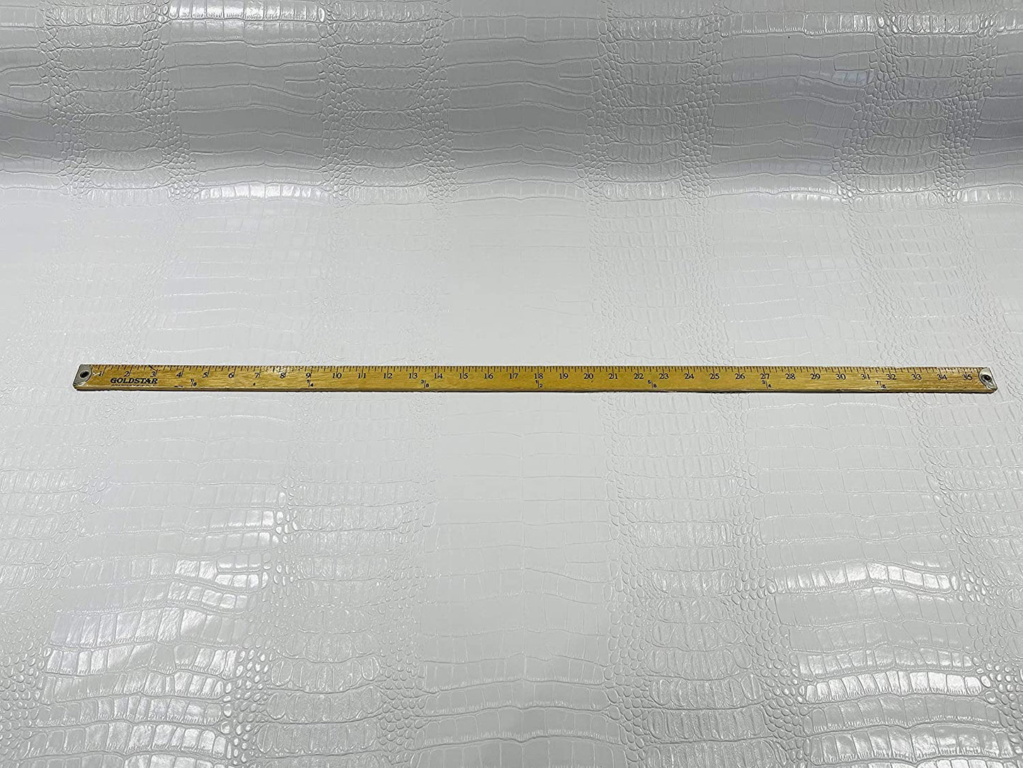 53/54" Wide Gator Fake Leather Upholstery, 3-D Crocodile Skin Texture Faux Leather PVC Vinyl Fabric (White, 1 Yard)