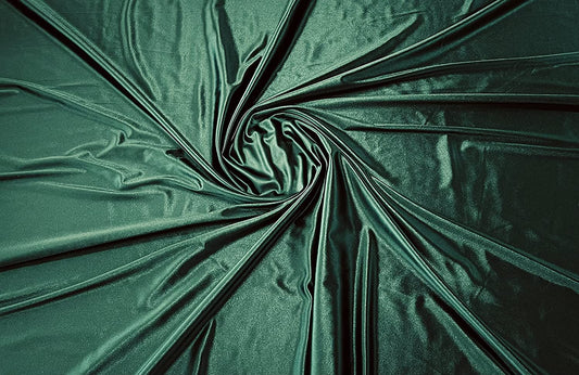 Deluxe Shiny Polyester Spandex Stretch Fabric (1 Yard, Hunter Green)