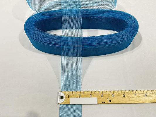 2" Wide Stiff Polyester Horsehair Braid for Polyester Boning Sewing Wedding Dress Dance Formal Dress Accessories ( Teal)