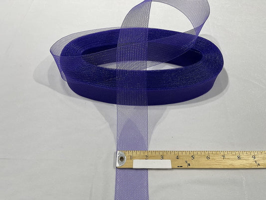 2" Wide Stiff Polyester Horsehair Braid for Polyester Boning Sewing Wedding Dress Dance Formal Dress Accessories (Purple)