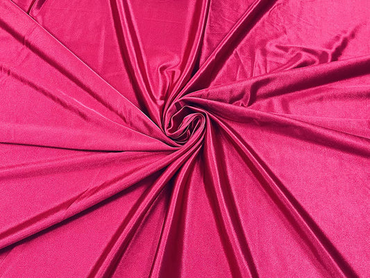 Deluxe Shiny Polyester Spandex Stretch Fabric (1 Yard, Fuchsia)