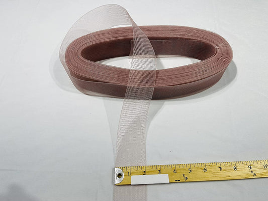 2" Wide Stiff Polyester Horsehair Braid for Polyester Boning Sewing Wedding Dress Dance Formal Dress Accessories , Blush)