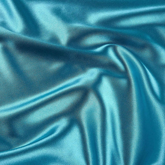 Spandex Light Weight Silky Stretch Charmeuse Satin Fabric (Aqua 927,
