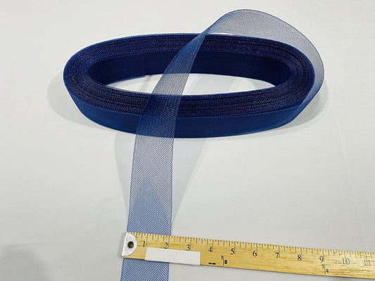 2" Wide Stiff Polyester Horsehair Braid for Polyester Boning Sewing Wedding Dress Dance Formal Dress Accessories (, Royal Blue)