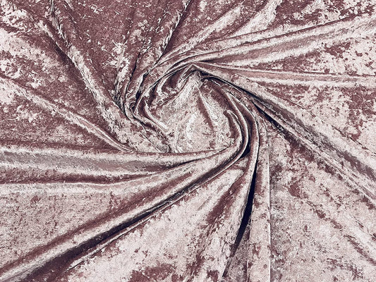 Solid Crushed Velour Stretch Velvet Fabric (1 Yard, Dusty Pink)