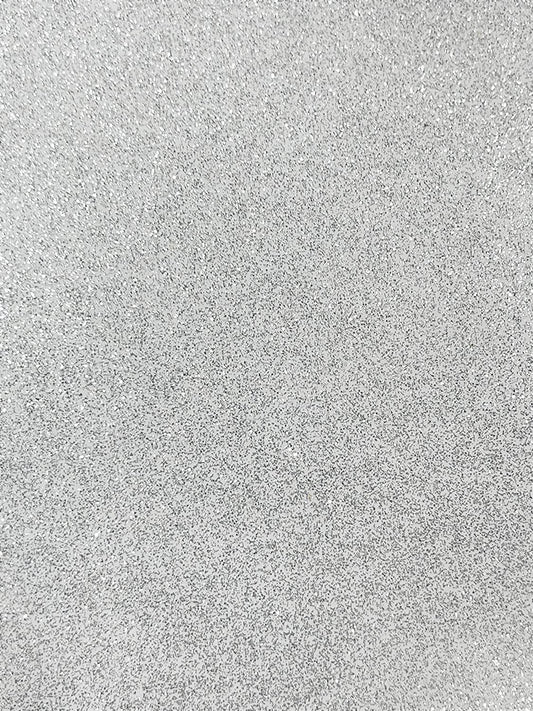 53/54" Wide Shiny Sparkle Glitter Vinyl, Faux Leather PVC-Upholstery Craft Fabric by The Yard (White, 1 Yard)