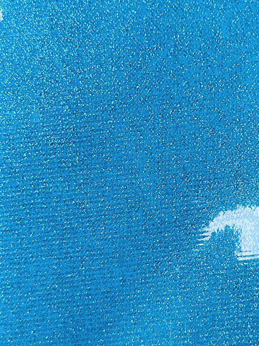 53/54" Wide Shiny Sparkle Glitter Vinyl, Faux Leather PVC-Upholstery Craft Fabric by The Yard (Turquoise, 1 Yard)