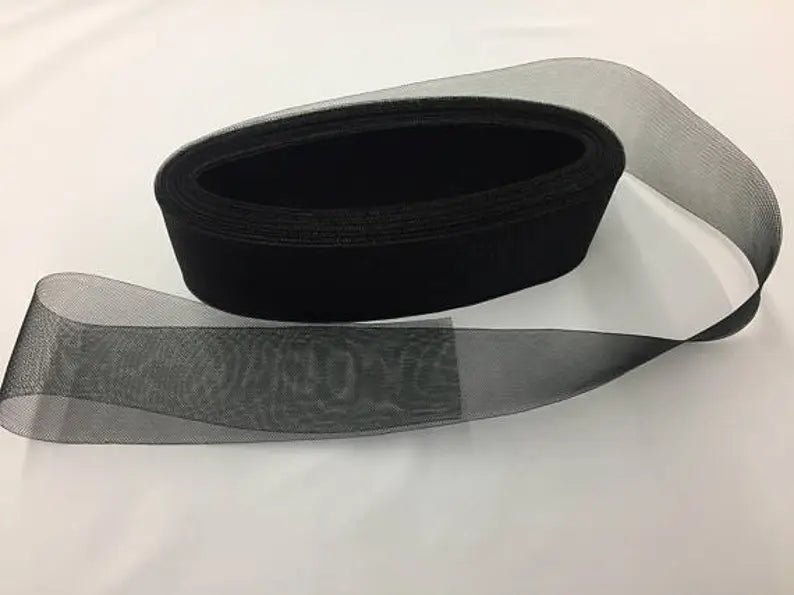 10 yards- 4 inches black crinoline horsehair braid trim-wedding-bridal-decorations.