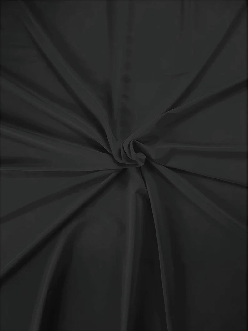 Black Shiny Milliskin Nylon Spandex Fabric 4 Way Stretch 58" Wide Sold by The Yard