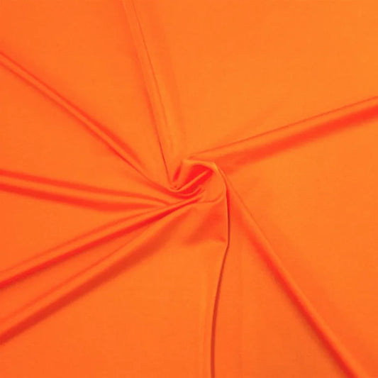 Neon orange Shiny Milliskin Nylon Spandex Fabric 4 Way Stretch 58" Wide Sold by The Yard
