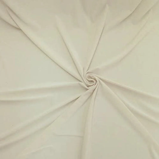 Ivory 58/59" Wide ITY Fabric Polyester Knit Jersey 2 Way Stretch Spandex Sold By The Yard.