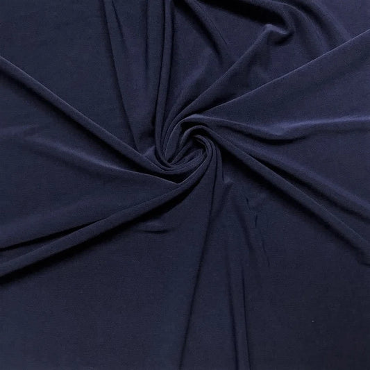 Navy Blue 58/59" Wide ITY Fabric Polyester Knit Jersey 2 Way Stretch Spandex Sold By The Yard.