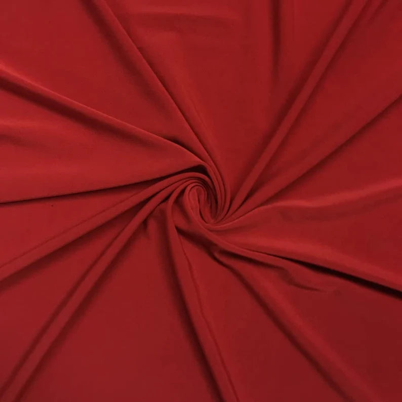 Red 58/59" Wide ITY Fabric Polyester Knit Jersey 2 Way Stretch Spandex Sold By The Yard.