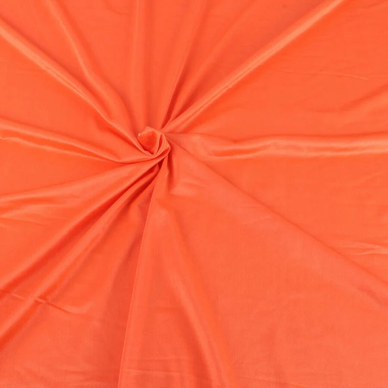 Orange Shiny Milliskin Nylon Spandex Fabric 4 Way Stretch 58" Wide Sold by The Yard