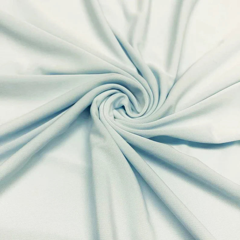 Powder Blue 58/59" Wide ITY Fabric Polyester Knit Jersey 2 Way Stretch Spandex Sold By The Yard.