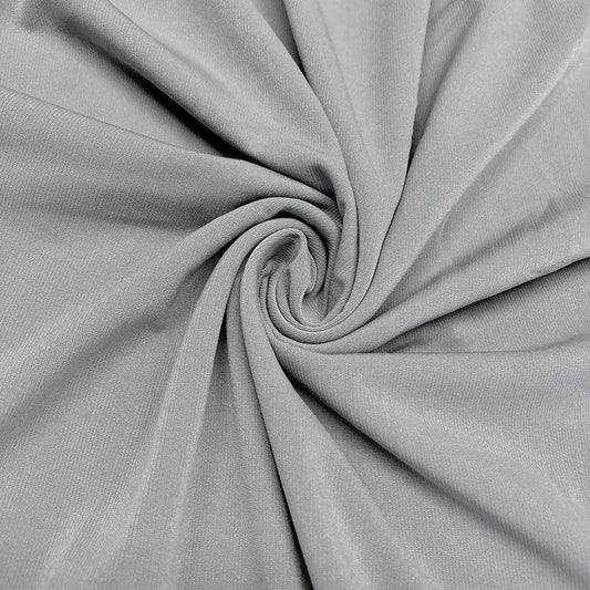 Silver 58/59" Wide ITY Fabric Polyester Knit Jersey 2 Way Stretch Spandex Sold By The Yard.