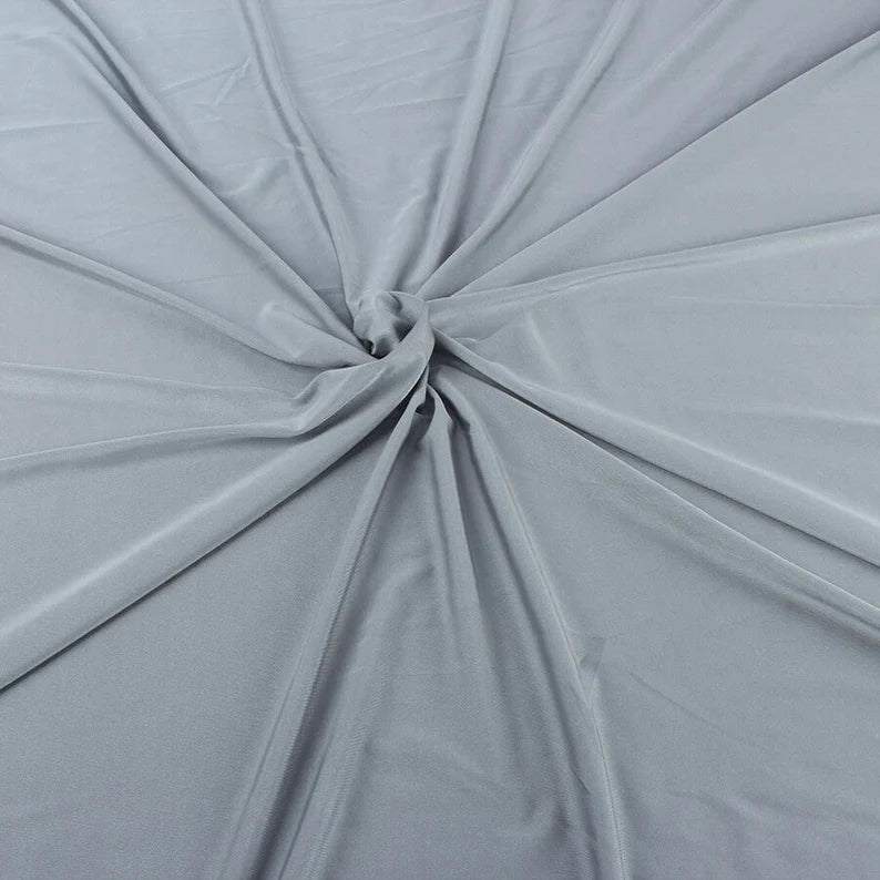 Silver Shiny Milliskin Nylon Spandex Fabric 4 Way Stretch 58" Wide Sold by The Yard