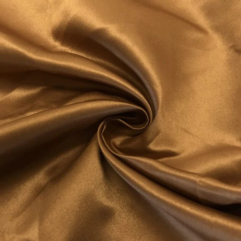 Matte Satin (Peau de Soie) Duchess Fabric Bridesmaid Dress. Sold By The Yard. Copper