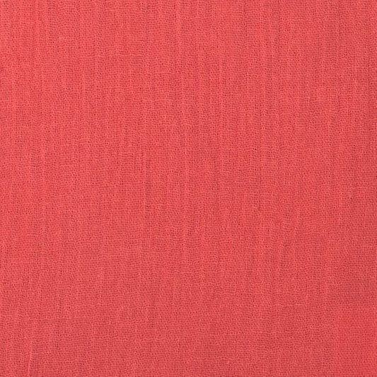 Cotton Gauze Fabric 100% Cotton 48/50" inches Wide Crinkled Lightweight Sold by The Yard. Salmon