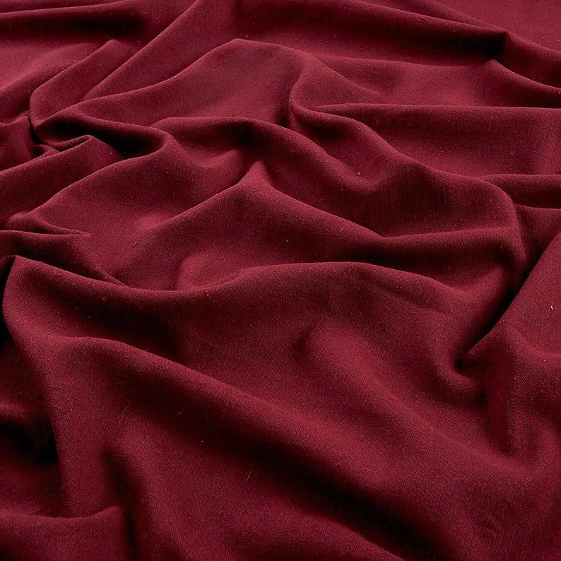 Cotton Gauze Fabric 100% Cotton 48/50" inches Wide Crinkled Lightweight Sold by The Yard. Burgundy