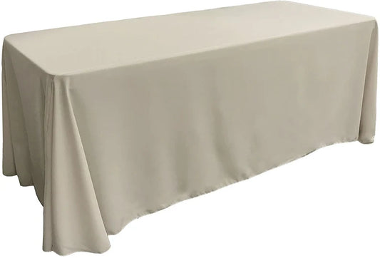 Polyester Poplin Rectangular Tablecloth Silver. Choose Size Below