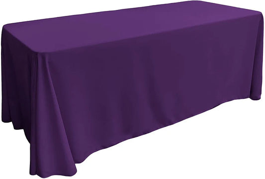 Polyester Poplin Rectangular Tablecloth Purple. Choose Size Below